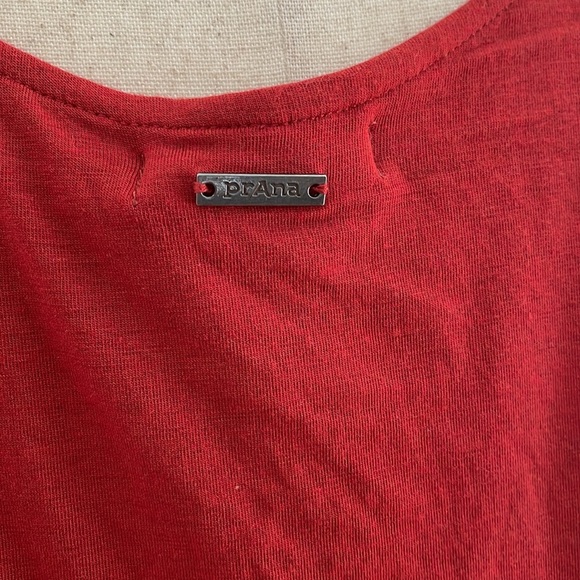 Prana Red Tencel Midi Dress NWT M Scoop Neck - Picture 4 of 6